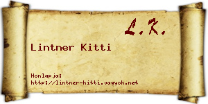 Lintner Kitti névjegykártya